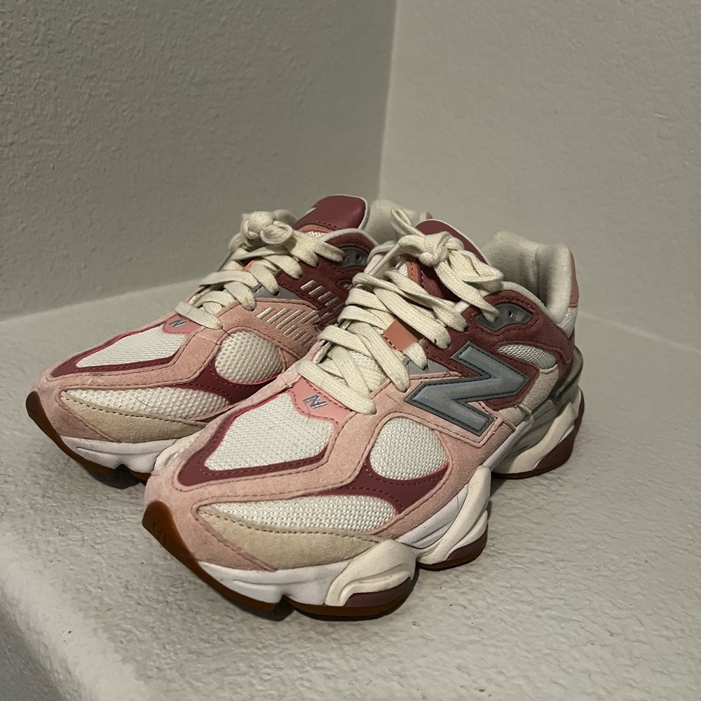 New Balance Women's Pink and Cream Sneakers